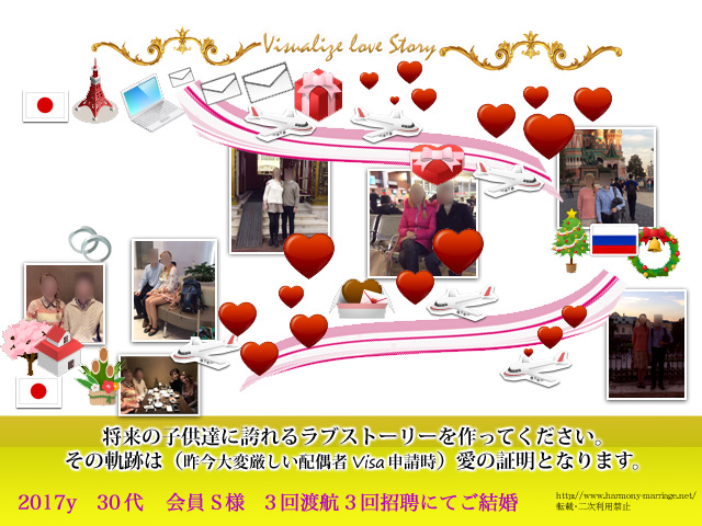 2017y 30代 会員S様 3回渡航3回招聘にてご結婚